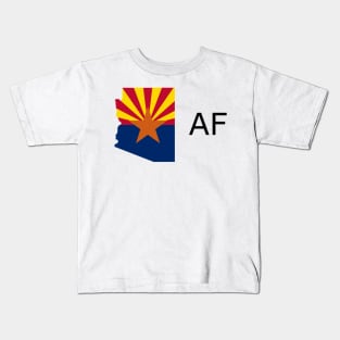 Arizona Flag State Outline AF (black) Kids T-Shirt